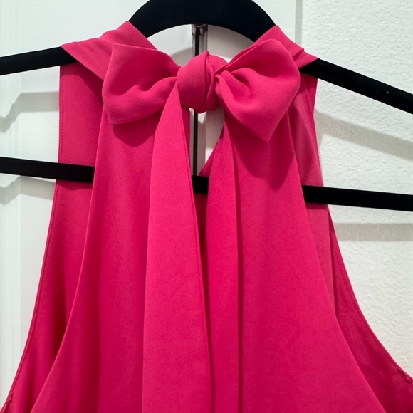 Halston Vibrant Pink Asymmetrical Formal Dress - Picture 6 of 8
